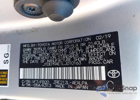 2020 Toyota Corolla Le из США, поврежденный, VIN JTDEPRAE1LJ010163